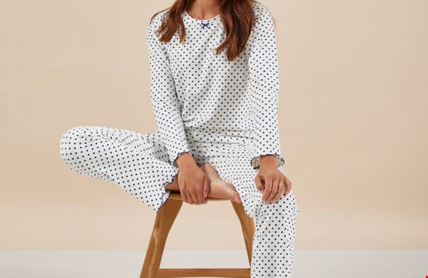 Emma damespyjama polkadots
